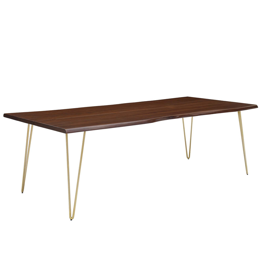 Coir 96" Live Edge Acacia Wood Acacia Wood Dining Table in Gold Walnut