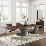 Coir 96" Live Edge Acacia Wood Acacia Wood Dining Table in Gold Walnut