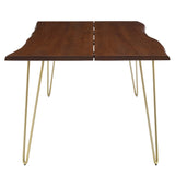 Coir 96" Live Edge Acacia Wood Acacia Wood Dining Table in Gold Walnut
