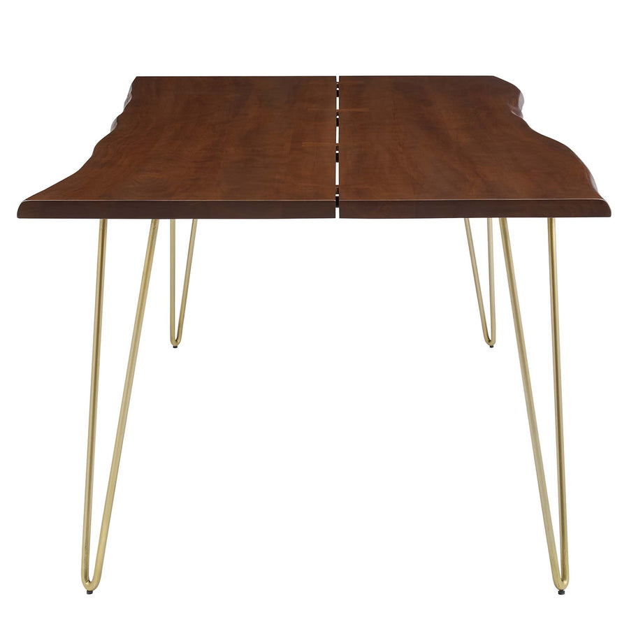 Coir 96" Live Edge Acacia Wood Acacia Wood Dining Table in Gold Walnut