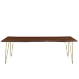 Coir 96" Live Edge Acacia Wood Acacia Wood Dining Table in Gold Walnut