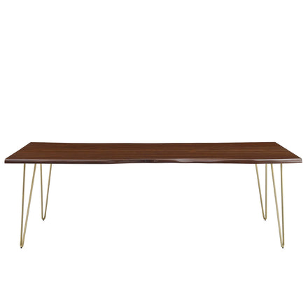 Ardor 96" Live Edge Acacia Wood Acacia Wood Dining Table in Gold Walnut