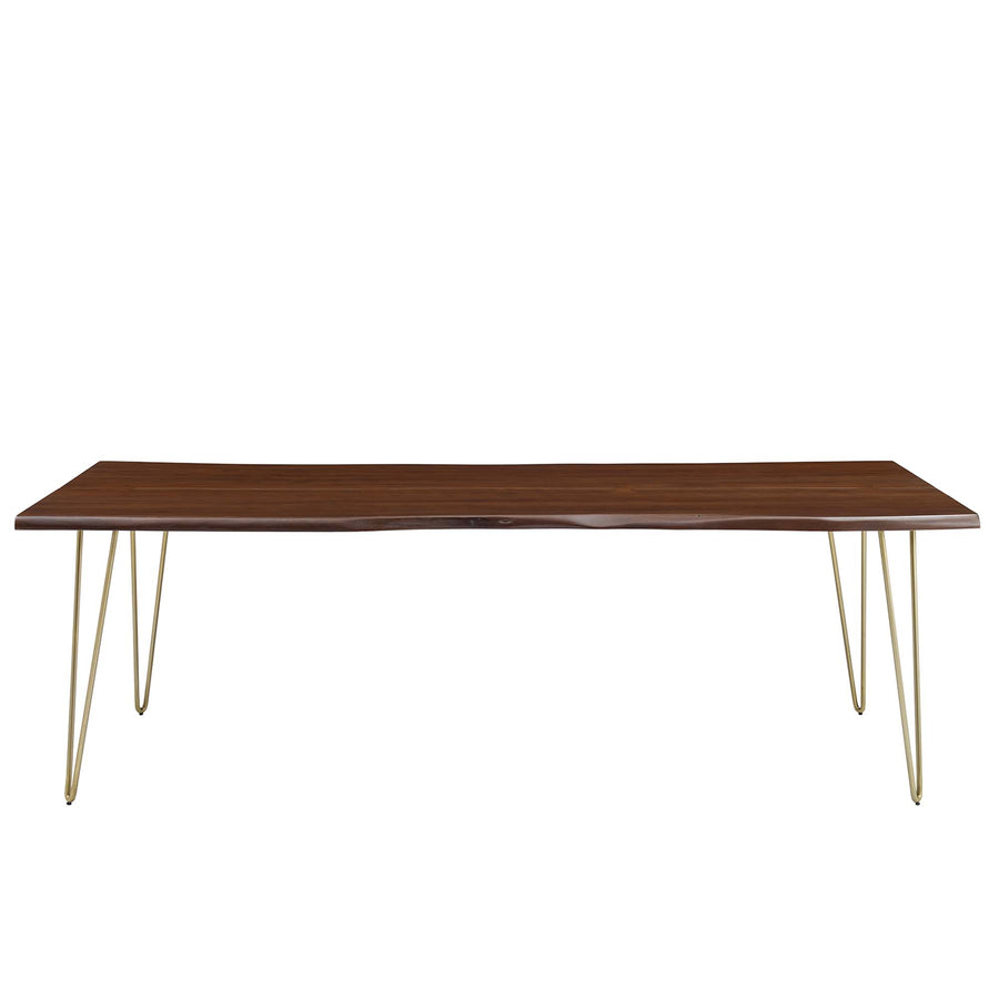 Coir 96" Live Edge Acacia Wood Acacia Wood Dining Table in Gold Walnut