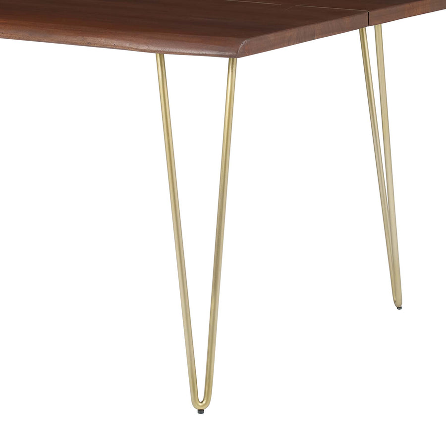 Coir 96" Live Edge Acacia Wood Acacia Wood Dining Table in Gold Walnut