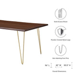 Coir 96" Live Edge Acacia Wood Acacia Wood Dining Table in Gold Walnut