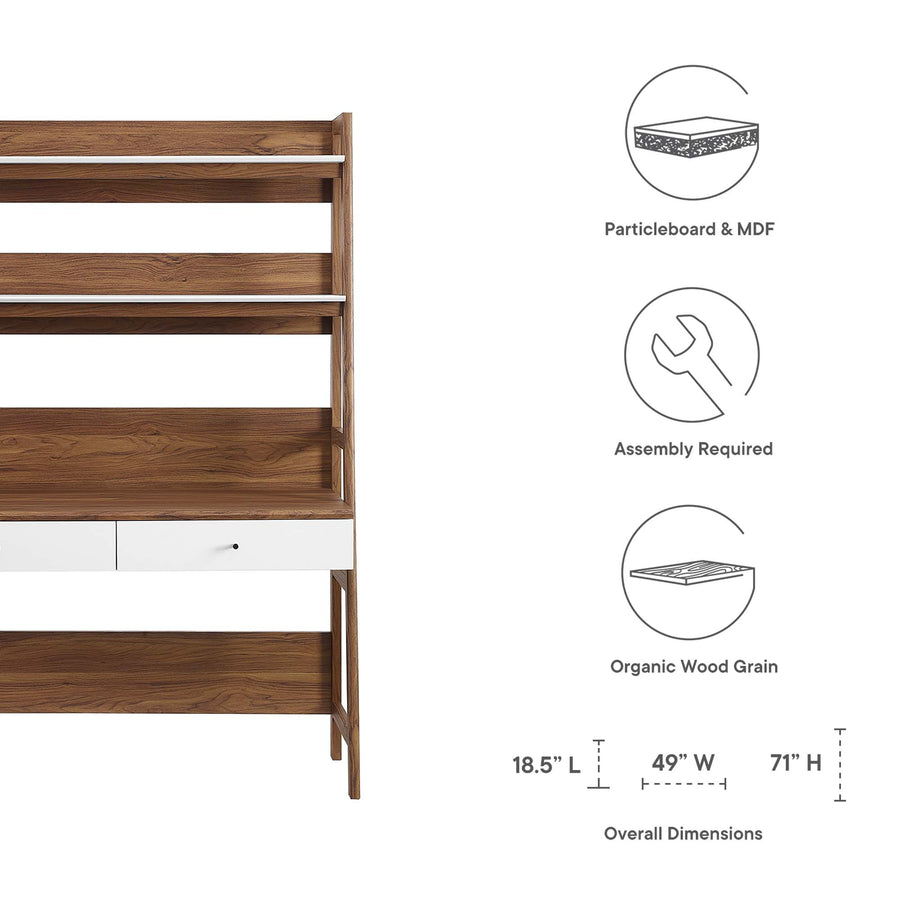 Finch Office Desk in Walnut White