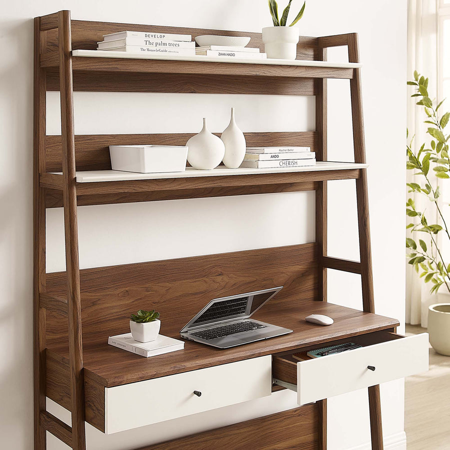 Finch Office Desk in Walnut White