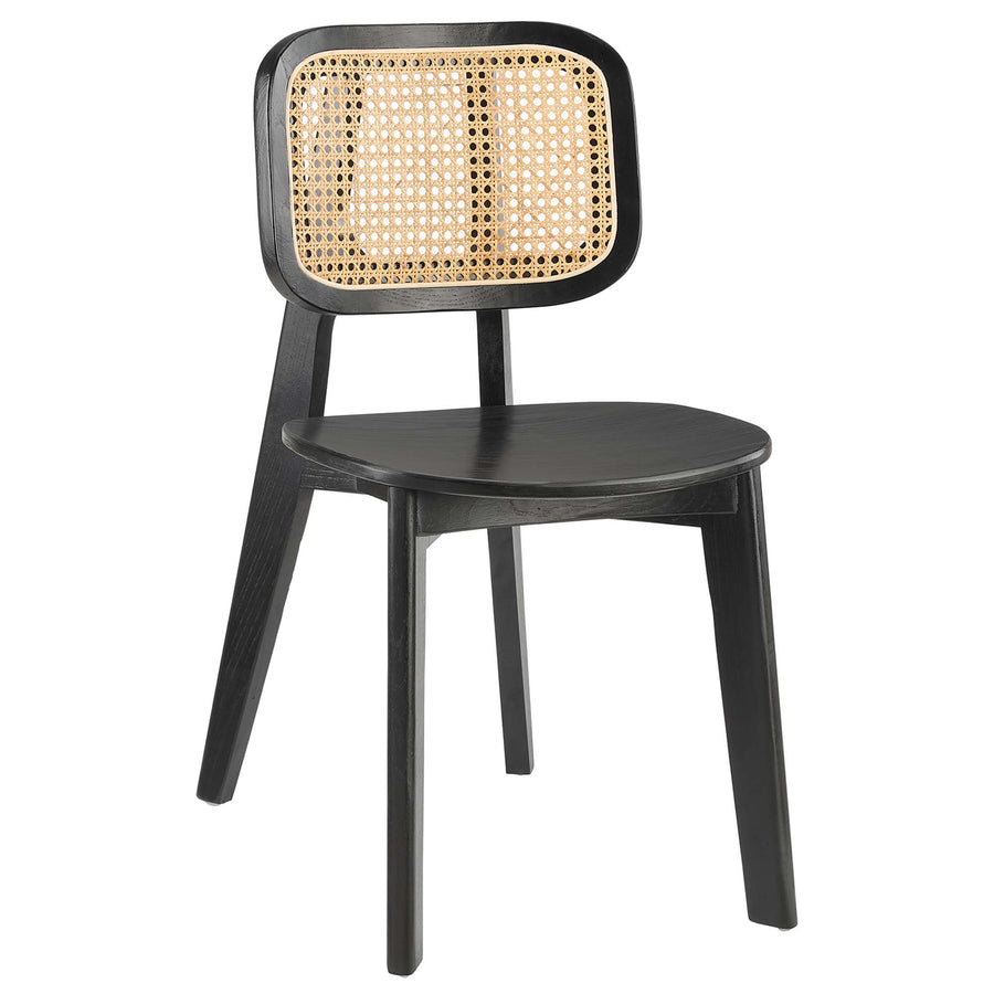 Lucian Wood Dining Side Chair Set of 2 in Black