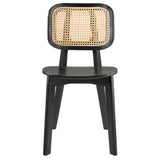 Lucian Wood Dining Side Chair Set of 2 in Black