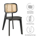Lucian Wood Dining Side Chair Set of 2 in Black