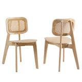 Lucian Wood Dining Side Chair Set of 2 in Gray