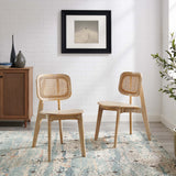Lucian Wood Dining Side Chair Set of 2 in Gray