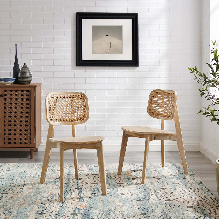 Lucian Wood Dining Side Chair Set of 2 in Gray