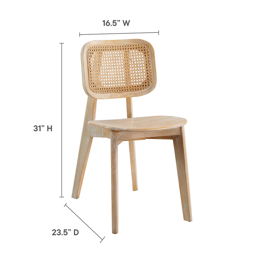 Lucian Wood Dining Side Chair Set of 2 in Gray
