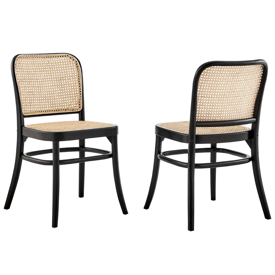 Malvasia Wood Dining Side Chair Set of 2 in Black