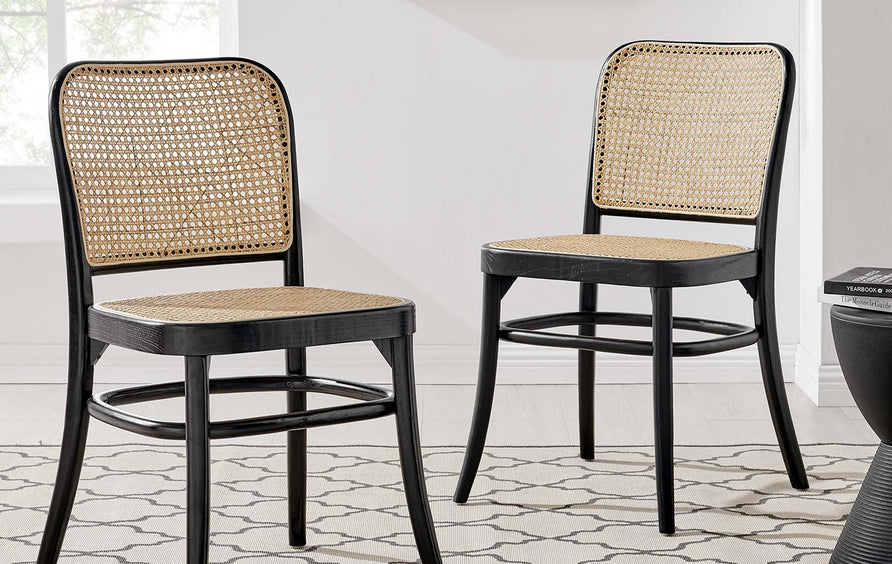 Malvasia Wood Dining Side Chair Set of 2 in Black