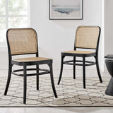 Malvasia Wood Dining Side Chair Set of 2 in Black