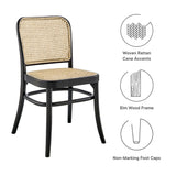 Malvasia Wood Dining Side Chair Set of 2 in Black