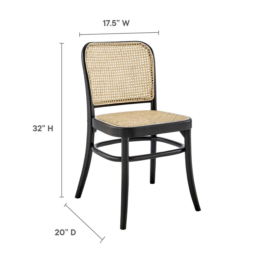 Malvasia Wood Dining Side Chair Set of 2 in Black