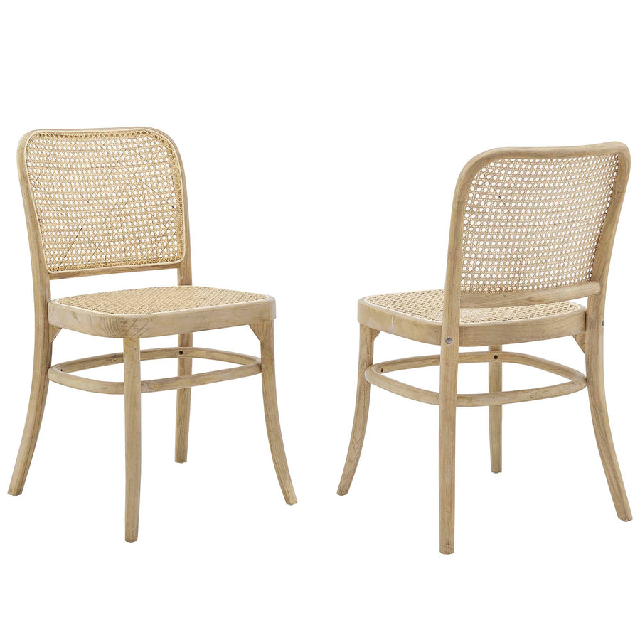 Malvasia Wood Dining Side Chair Set of 2 in Gray