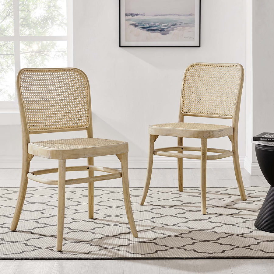 Malvasia Wood Dining Side Chair Set of 2 in Gray