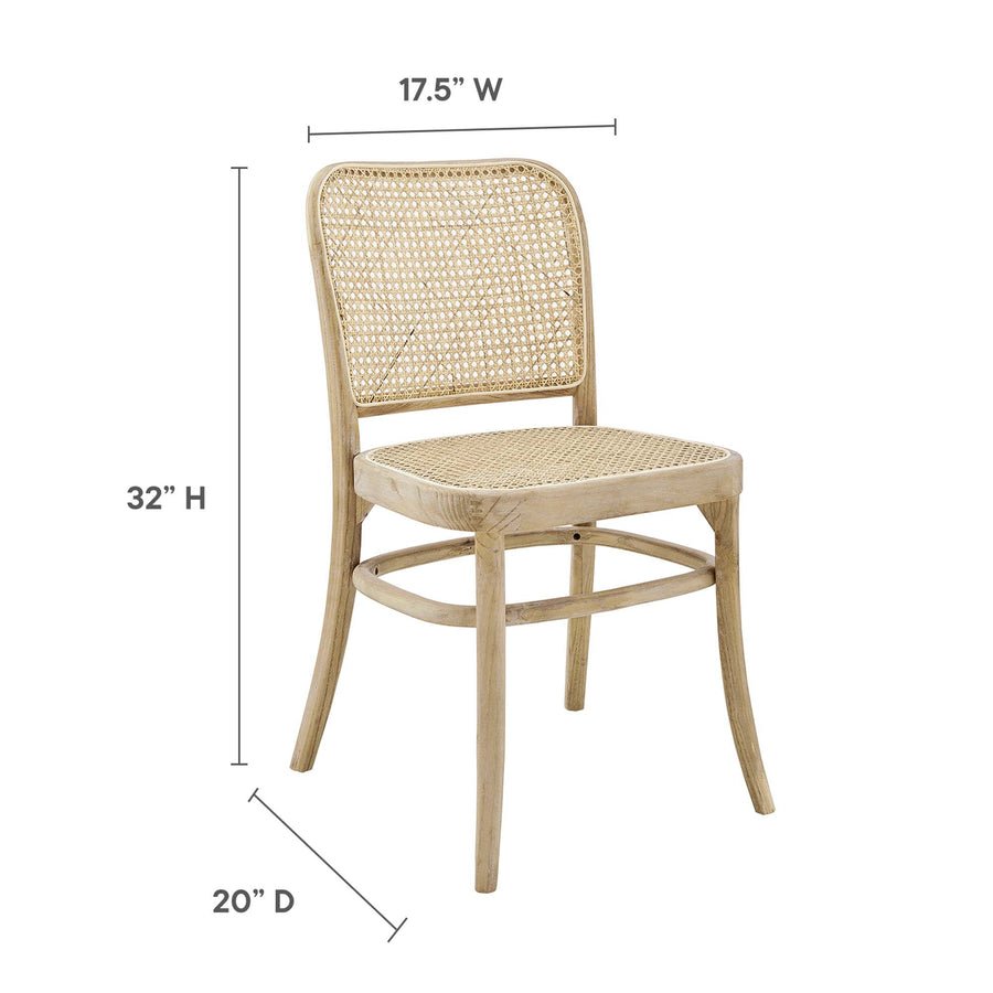 Malvasia Wood Dining Side Chair Set of 2 in Gray