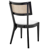 Bough Fabric Upholstered Wood Dining Chair Set of 2 in Black White