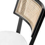 Bough Fabric Upholstered Wood Dining Chair Set of 2 in Black White