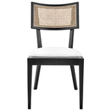 Bough Fabric Upholstered Wood Dining Chair Set of 2 in Black White
