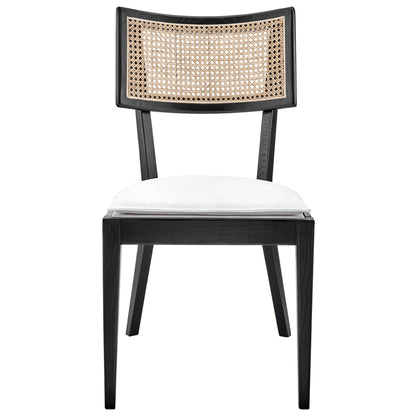 Caledonia Fabric Upholstered Wood Dining Chair Set of 2 by Furniture For America