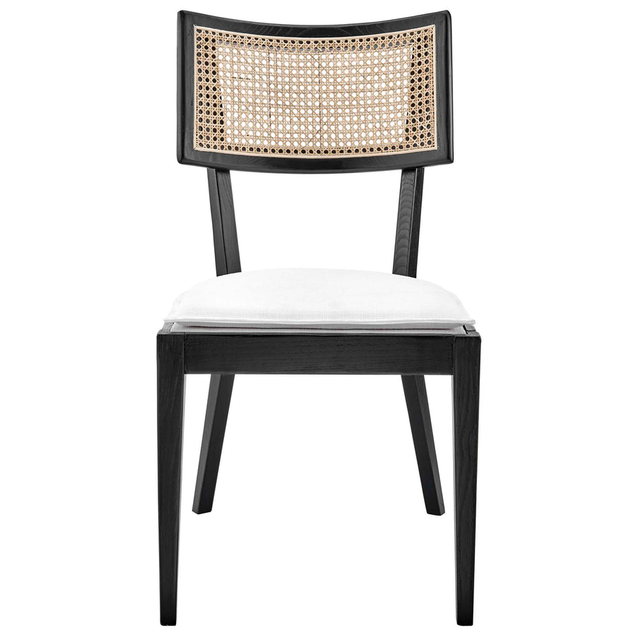 Bough Fabric Upholstered Wood Dining Chair Set of 2 in Black White