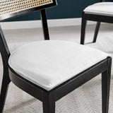 Bough Fabric Upholstered Wood Dining Chair Set of 2 in Black White