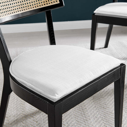 Caledonia Fabric Upholstered Wood Dining Chair Set of 2 by Furniture For America