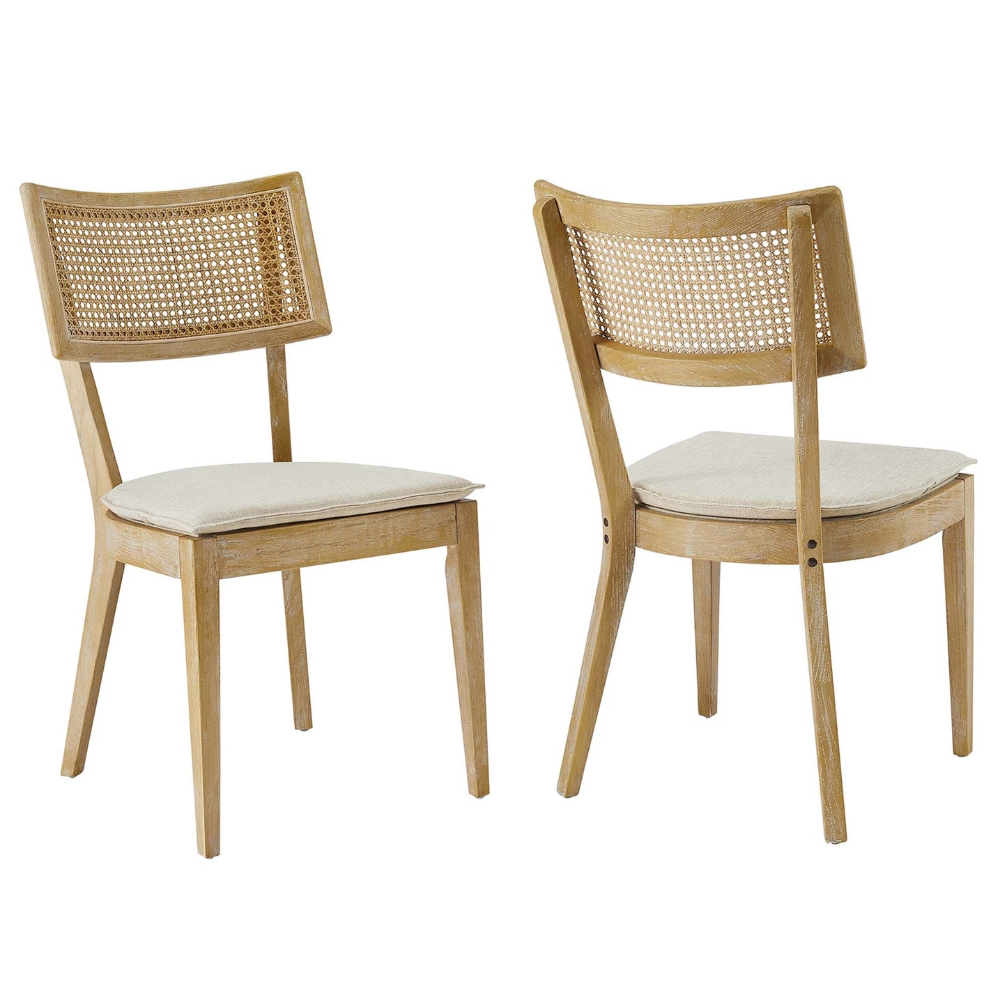 Caledonia Fabric Upholstered Wood Dining Chair Set of 2 by Furniture For America