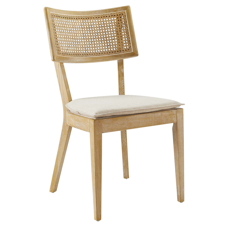 Bough Fabric Upholstered Wood Dining Chair Set of 2 in Gray Beige