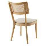 Bough Fabric Upholstered Wood Dining Chair Set of 2 in Gray Beige