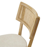 Bough Fabric Upholstered Wood Dining Chair Set of 2 in Gray Beige