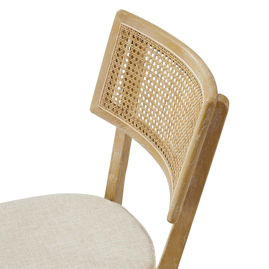 Bough Fabric Upholstered Wood Dining Chair Set of 2 in Gray Beige
