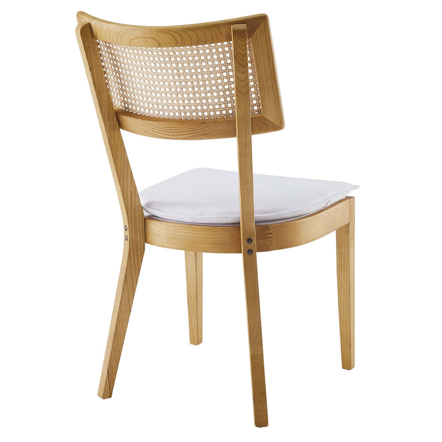 Bough Fabric Upholstered Wood Dining Chair Set of 2 in Natural White