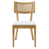 Bough Fabric Upholstered Wood Dining Chair Set of 2 in Natural White