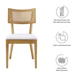 Bough Fabric Upholstered Wood Dining Chair Set of 2 in Natural White