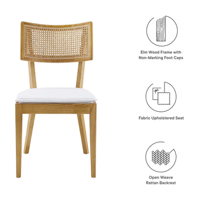 Caledonia Fabric Upholstered Wood Dining Chair Set of 2 by Furniture For America