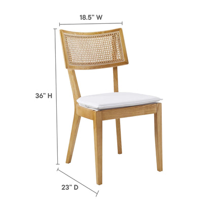 Caledonia Fabric Upholstered Wood Dining Chair Set of 2 by Furniture For America