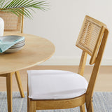 Bough Fabric Upholstered Wood Dining Chair Set of 2 in Natural White