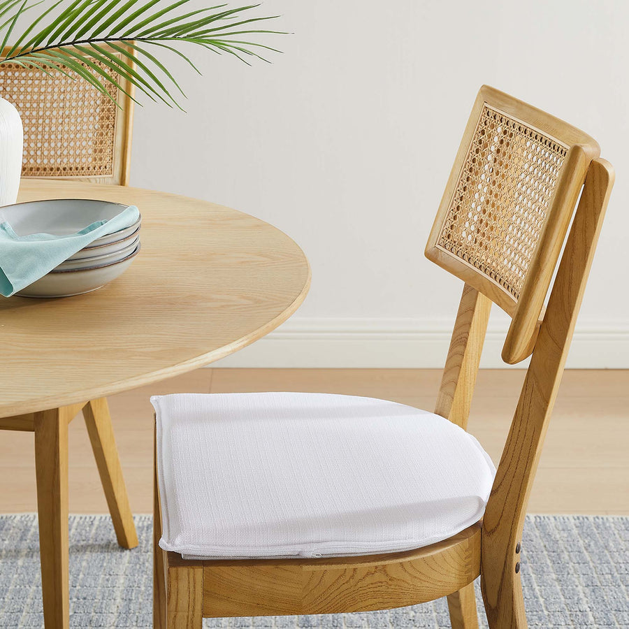 Bough Fabric Upholstered Wood Dining Chair Set of 2 in Natural White