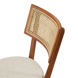 Bough Fabric Upholstered Wood Dining Chair Set of 2 in Walnut Beige