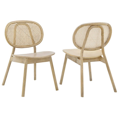 Malina Wood Dining Side Chair Set of 2 by Furniture For America