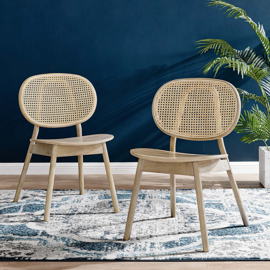 Ivor Wood Dining Side Chair Set of 2 in Gray