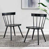 Wisteria Wood Dining Side Chair Set of 2 in Black