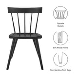 Wisteria Wood Dining Side Chair Set of 2 in Black